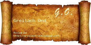 Greilach Ond névjegykártya